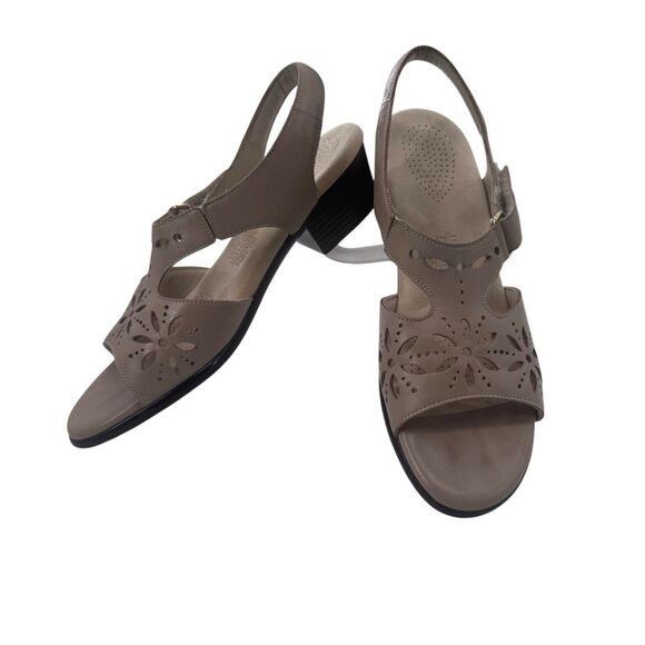 SAS Womens Size 8.5 N Sunburst Slingback Tan Leather Open Toe Casual Sandals - Picture 1 of 16